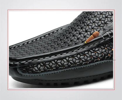Summer Luxury Brand Men Casual Shoes Soft Genuine Leather Mens Loafers Moccasins Italian Designer Breathable Slip on Boat Shoes