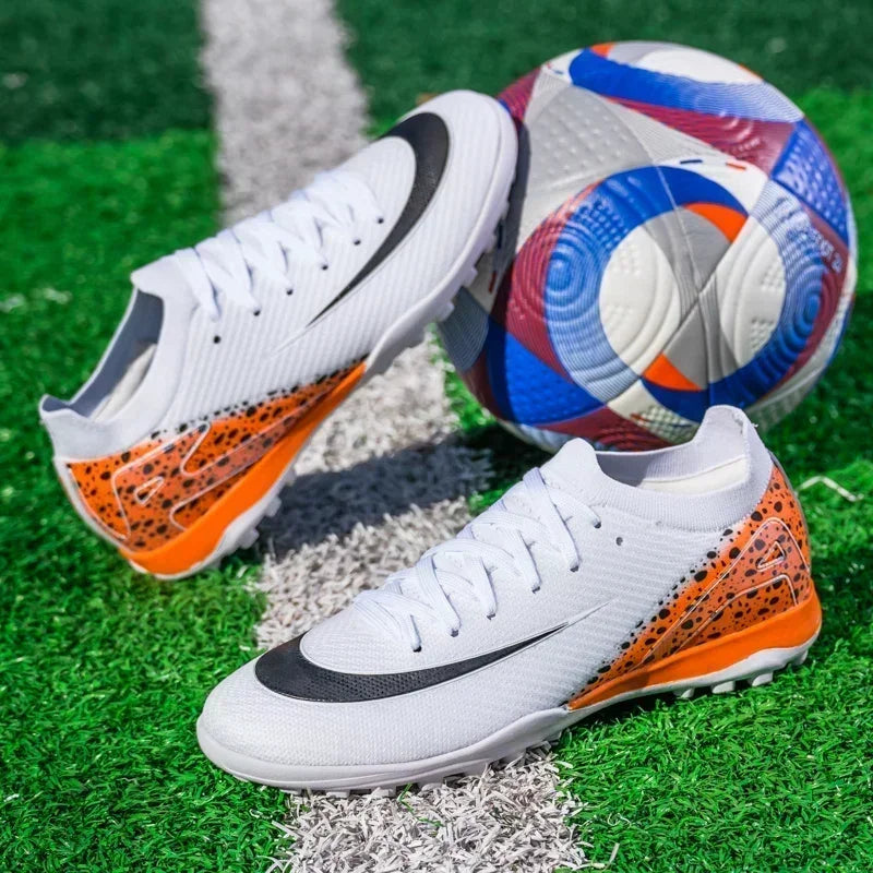 New Men Football Boots Professional Boys Soccer Shoes Ankle Sports Shoes Non-Slip TF/FG Match Sneakers Unisex Comfortable