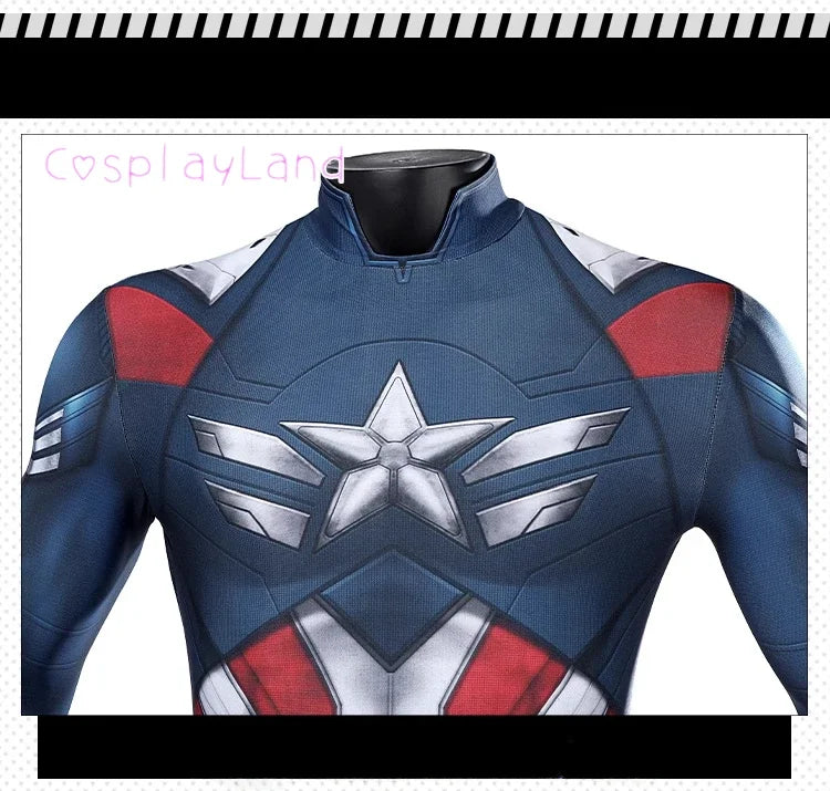 New Superhero Captain Steve Rogers Cosplay Costume Jumpsuit Adult Men Halloween Comic Con Outfit Custom Made Superhero Suit