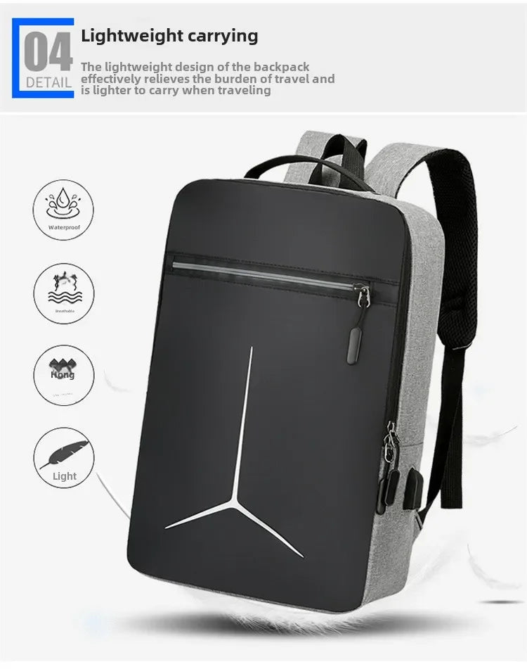 New Anti-theft USB Waterproof Hard Case Travel Smart Laptop Motorcycle Backpack Man EVA Fashion Business Men's Shell Backpack