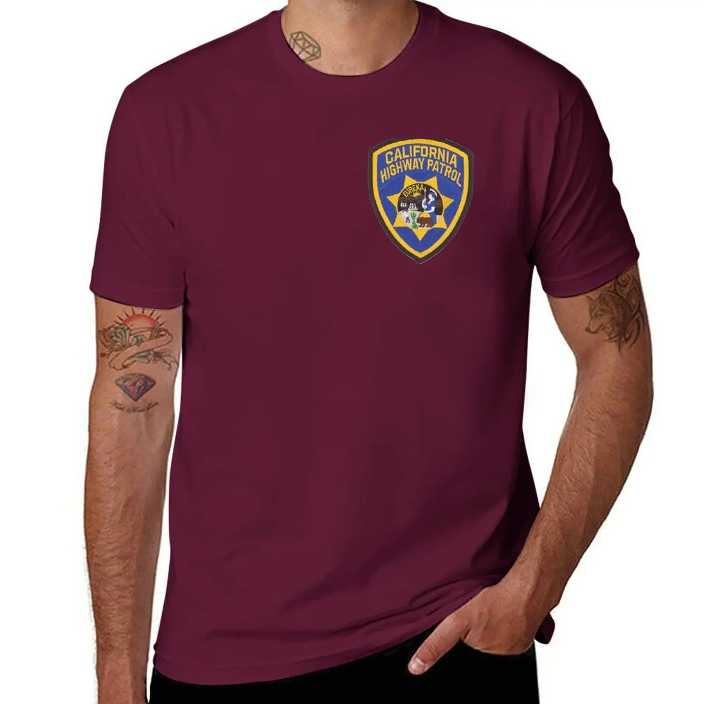 New California Highway Patrol T-Shirt kawaii clothes tees mens funny t shirts