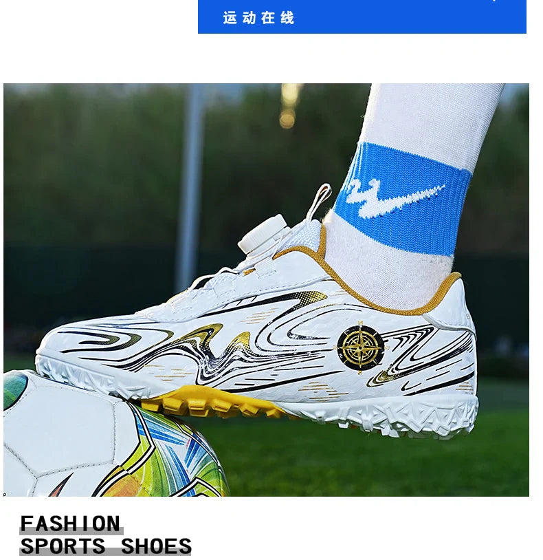 Kids Soccer Cleats Boys Girls Professional Football Shoes FG/TF Grass Training Non-Slip Athletic Sneakers Breathable Comfortable