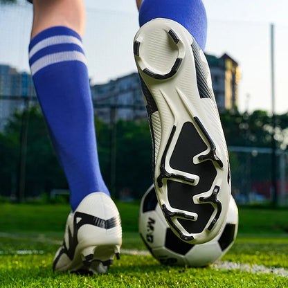 Professional FG/TF Soccer Cleats Men Football Boots Long Spike Grass Match Breathable Lightweight Comfortable Training Sneakers
