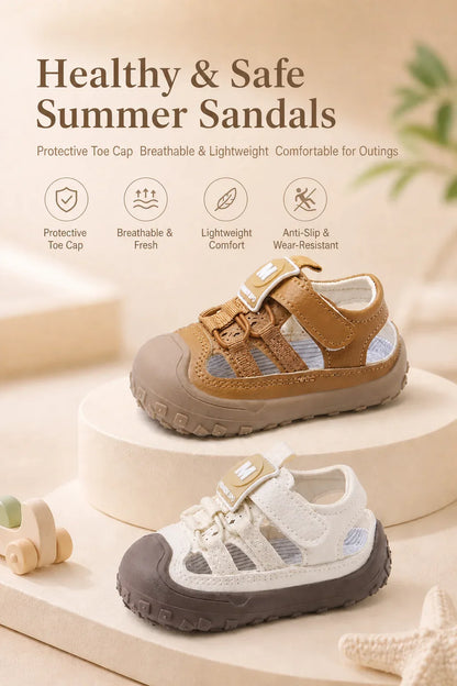 Hollow Out Summer Sandals For Children PU Leather Trend Fashion Boy's Girl's Sport Sandal Anti-slippery Ergonomics Kid's Sneaker