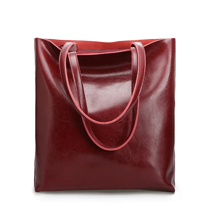 Women Genuine Leather Shoulder Bags Retro Fashion Designer Bag Large Capacity Female Versatile Tote Bag Portable Phone Bag Girl