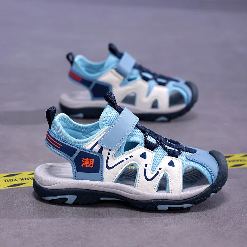 2026 New Summer Kids Beach Sandals Closed Toe Anti Bump Children's Walking Flat Shoe Outdoor Breathable Boy's Soft Sole Sandals