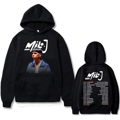 Rapper Milo J 111 Album Graphic Hoodie Men Women Hip Hop Fashion Oversized Hooded Sweatshirt Men's Casual Fleece Cotton Hoodies