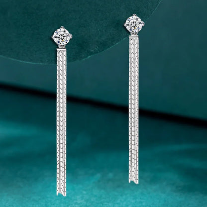 Moissanite Drop Earrings With Gra Certificates 1carat D Color Diamond Earring 925 Silver Long Tassel Dangle Earring For Women