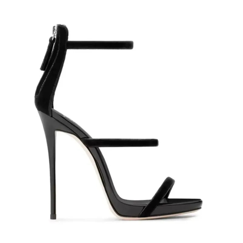 Fashion Women Shoes 2024 New High Heels Women's Slim Heels Summer Sexy Walk Hentian High Line Black High Heel Sandals