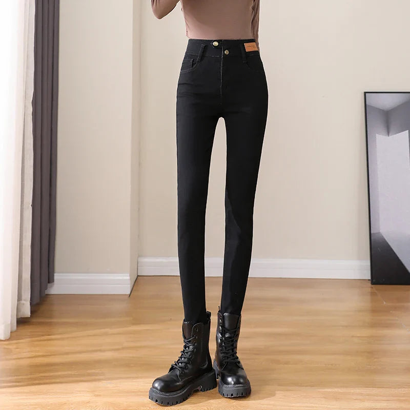 Woman Skinny Jeans High Waist Slim Korean Elastic Pencil Pants