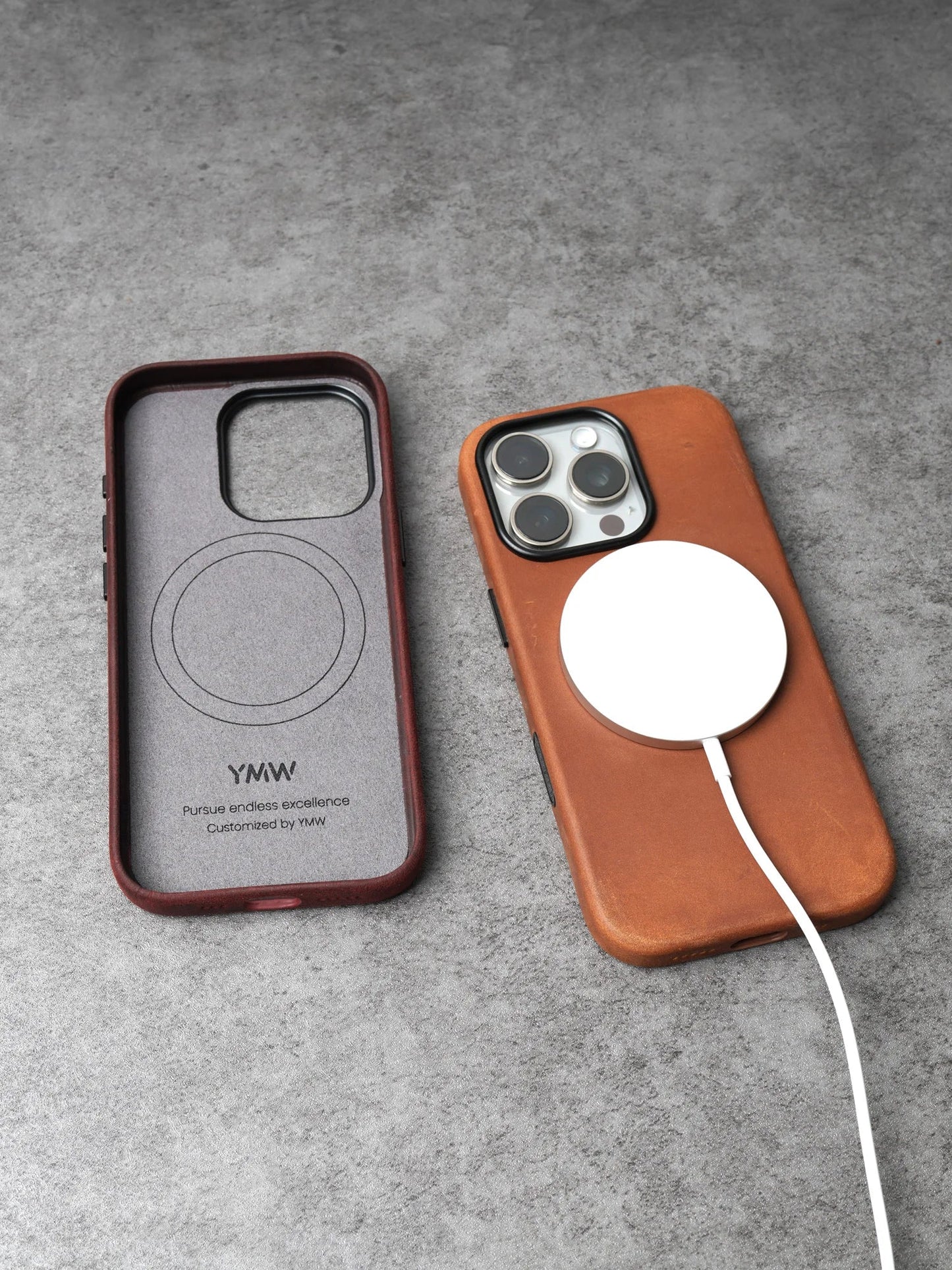 Genuine Leather Case for iPhone 17 16 15 Pro Max Magnetic PULL-UP Cowhide Phone Cover