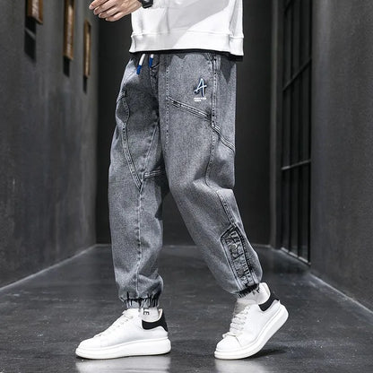 Spring and Autumn New Classic American Retro Loose Tight Leg Pants for Men's Casual Sports Large Size High Quality Jeans
