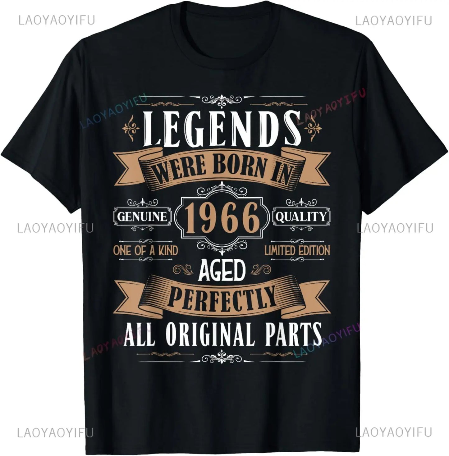 Vintage Legend Born in 1966 59th Birthday Tee 59 Years Old T-Shirt Custom Printed Graphic T Shirts Mens Clothing Ropa Hombre