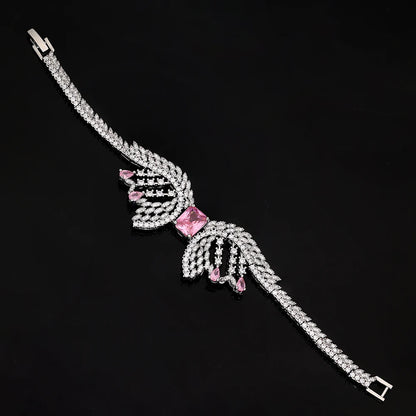 2025 Popular 4-piece Bridal Zirconia Full Set Women's Party Jewelry, Luxury Dubai Nigeria CZ Luxury Crystal Wedding Necklace Set