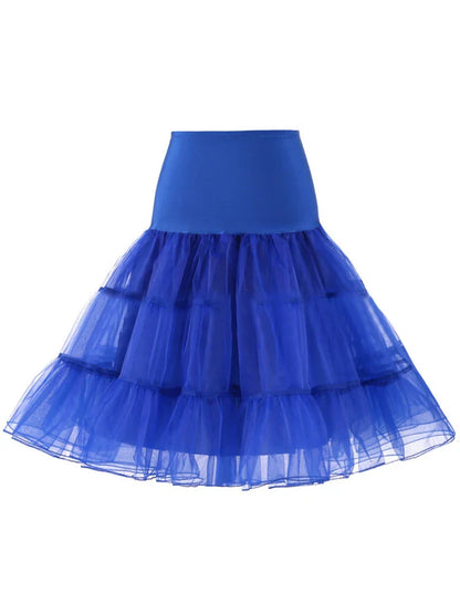 Pleated Vintage Voile Underskirt Ballet Tutu Skirts for Women 50s Retro Skirt Wedding Elegant Party Petticoat