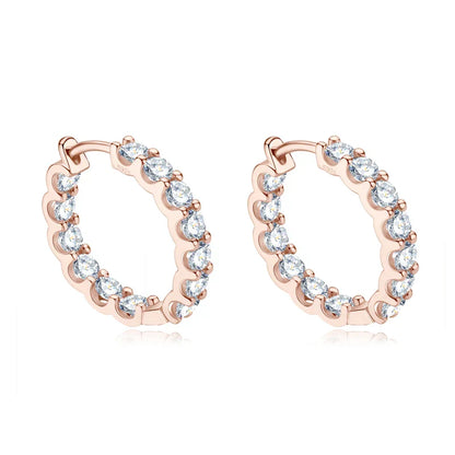 Hoops 100% 925 Sterling Silver Real 3mm Moissanite Stud Earrings For Women Sparkling Jewelry Gifts with Certificate Gifts