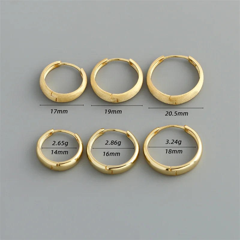 925 Sterling Silver Simple Statement Matte Large Huggies Hoop Earrings for Men Women Fine Gothic Punk Charms S925 Jewelry