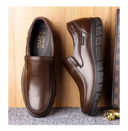 Men Genuine Leather Businenss Loafers Handmade Shoes Non-slip Man Flat Driving Walking Man Soft Luxury Dad Dress Office Shoes