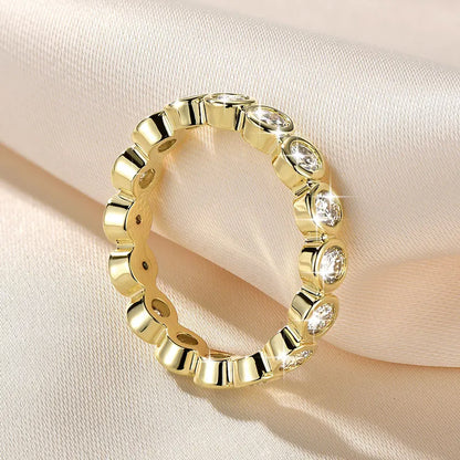 14k Gold Filled Full Eternity Ring Bezel 3mm D Round Moissanite Rings Stackable Bands GRA Certified Jewelry for Women 2026