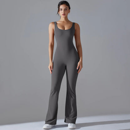 Sexy Back V Jumpsuit Gym Set Women Training Yoga Suit Sportswear Women Sports Jumpsuit Fitness Rompers Stretch Workout Bodysuits