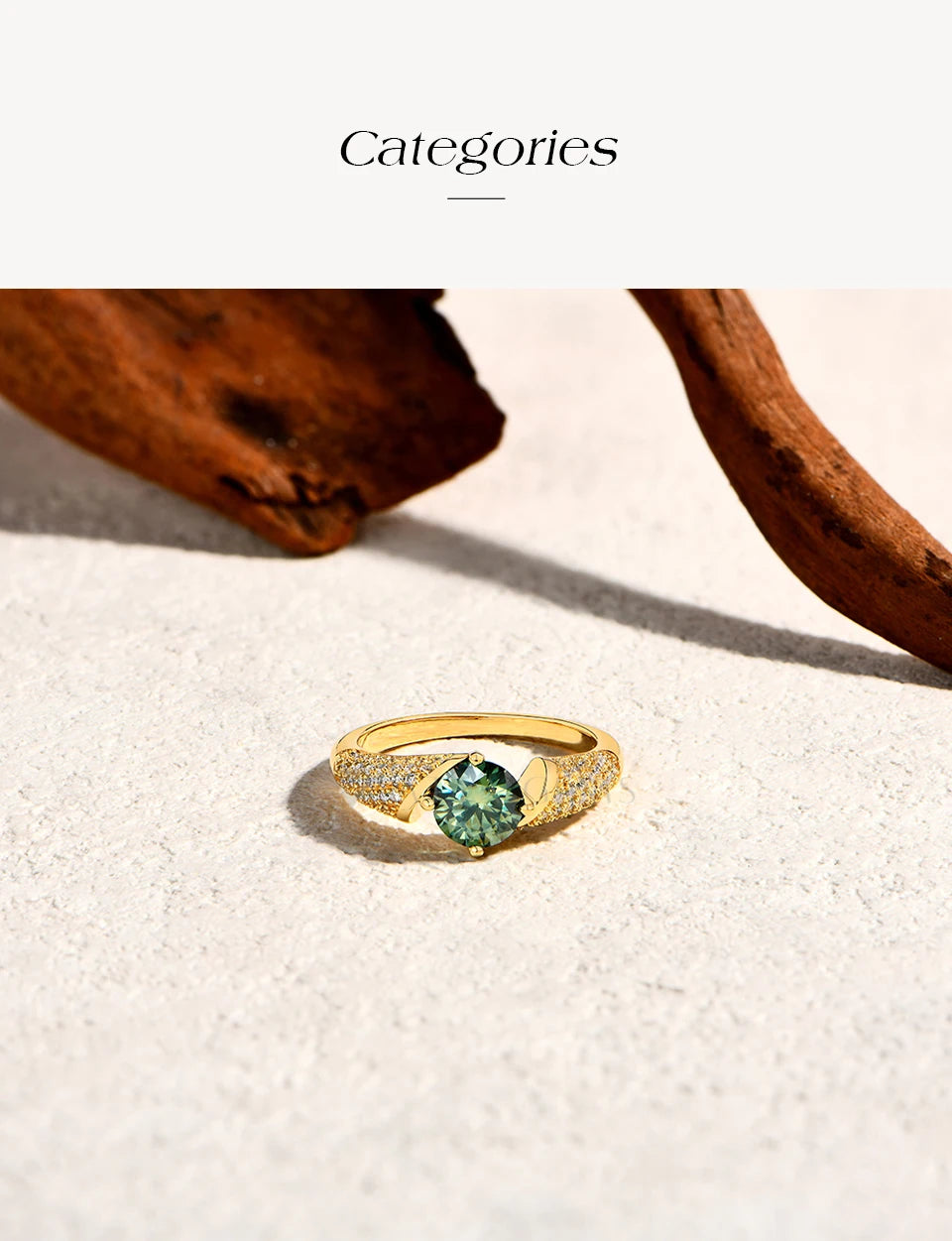 Round Cut 1CT Yellowish-Green Moissanite Rings Original Color S925 Sterling Silver Wedding Ring for Women Fine Jewelry