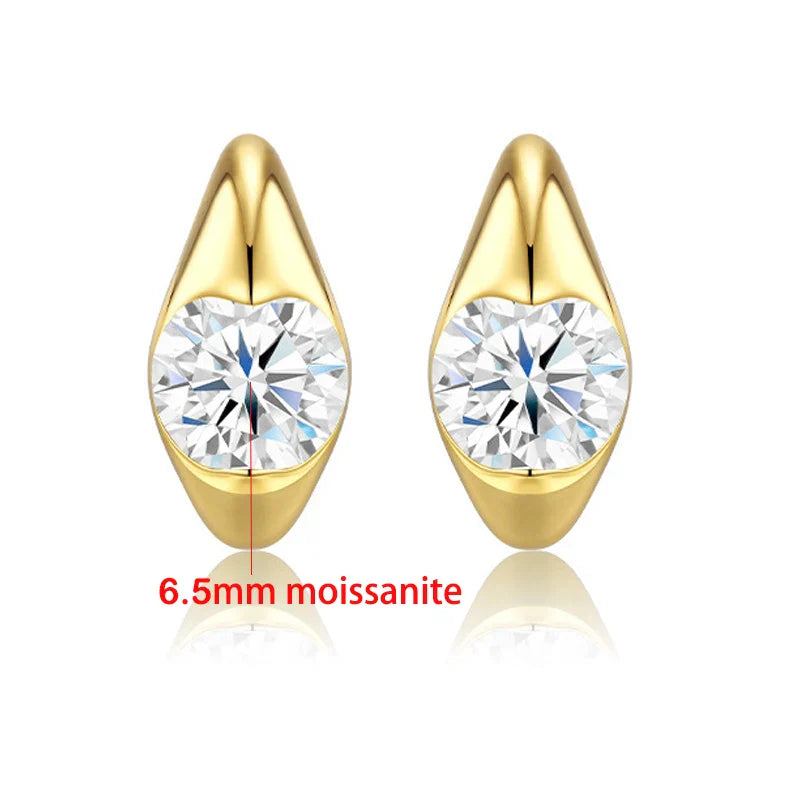 2CTTW D VVS1 Excellent Cut Moissanite Stud Earrings for Women Lab Diamond Wedding Dainty Jewelry S925 Sterling Silver