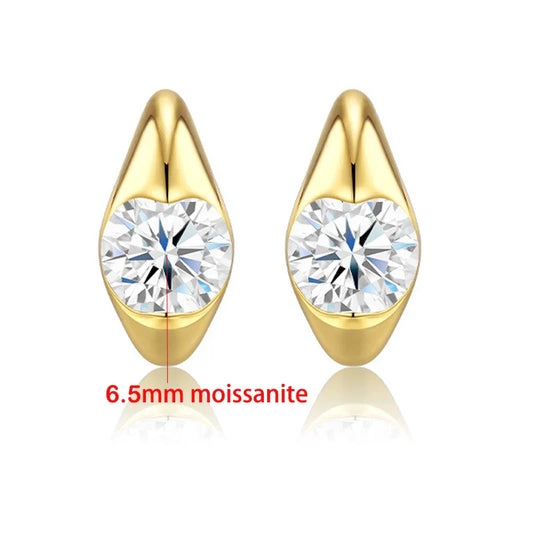 2CTTW D VVS1 Excellent Cut Moissanite Stud Earrings for Women Lab Diamond Wedding Dainty Jewelry S925 Sterling Silver