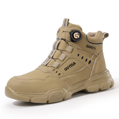 Welding Safety Shoes - Anti-Scald Steel Toe Boots for Men/Women, Anti-Smash & Puncture Proof, Wear-Resistant Suede Work Shoes