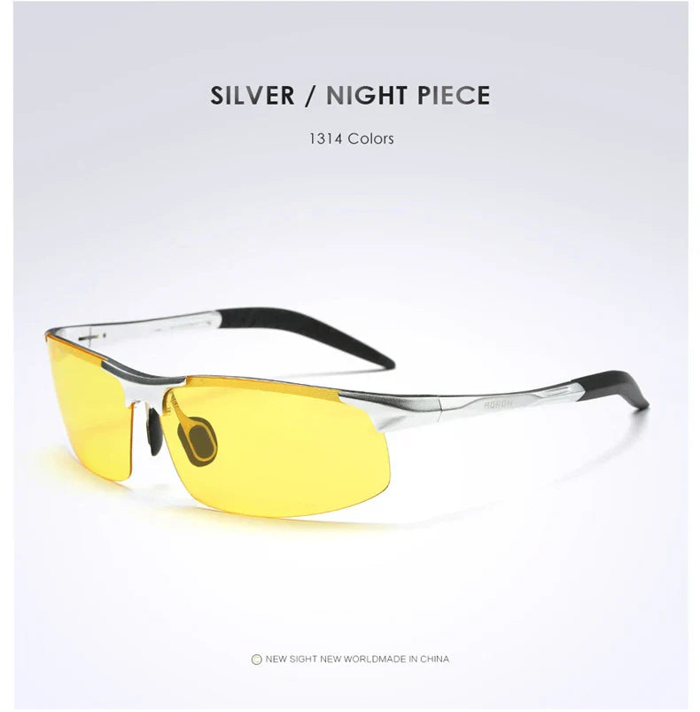 Sunglasses Men Aluminum Magnesium Frame Sport Sun Glasses Driver Retro Goggles