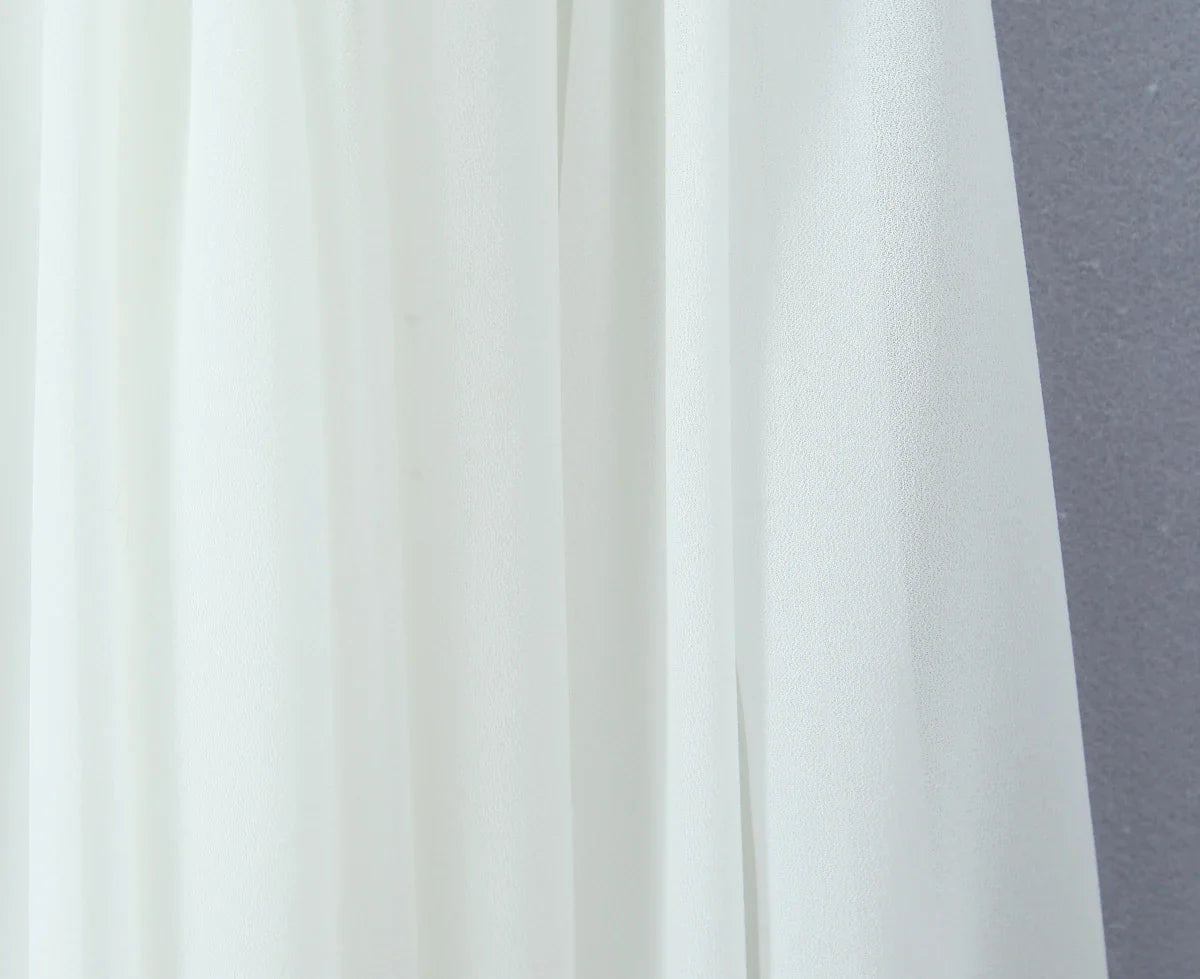 Women White  Big Backless Sling Dress O neck Back Zipper Loose Swing Mini Short Dresses Holiday Robe