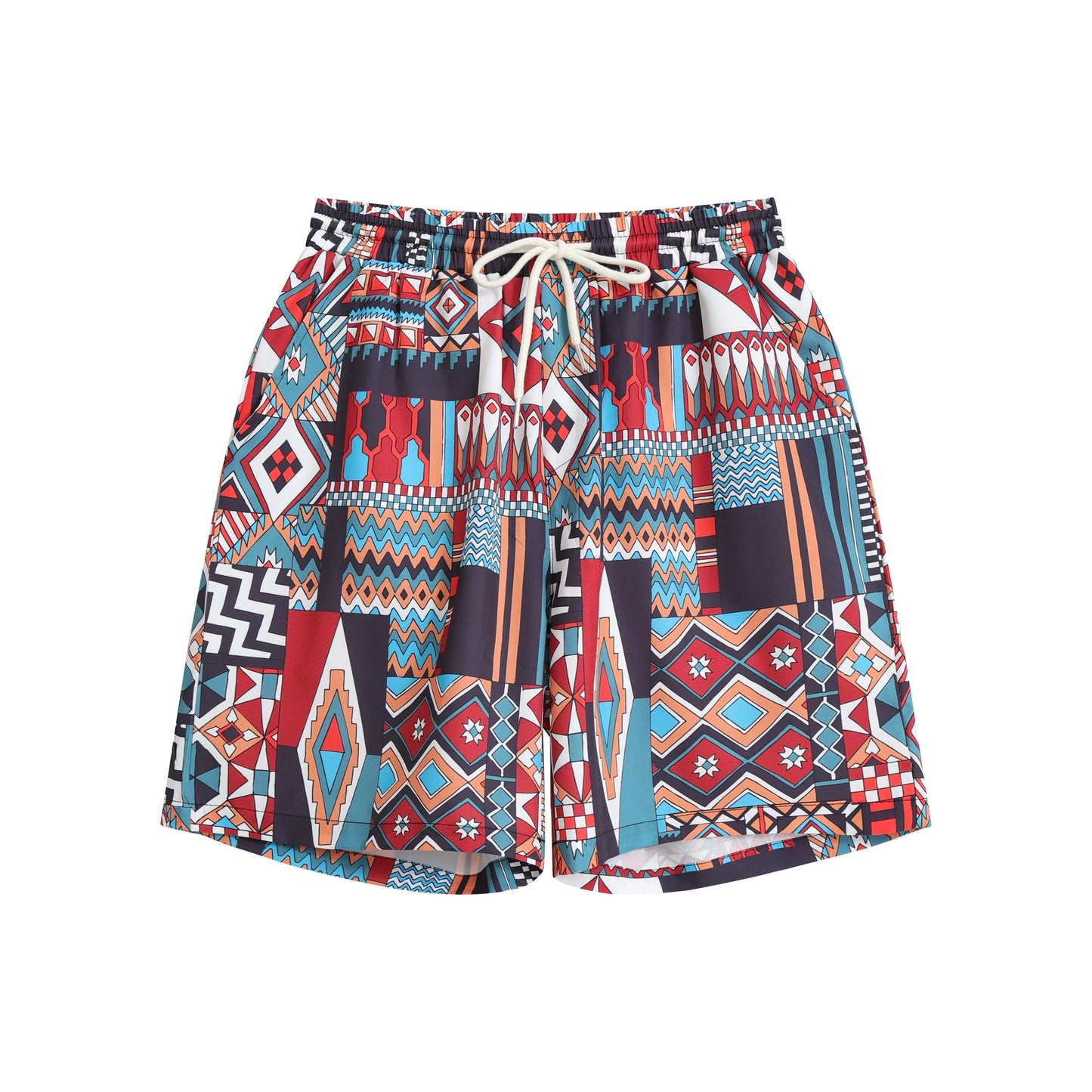 Men's Summer Elastic Digital Print Plaid Beach Board Shorts Men Checkered Beach Short Pants for Vacation