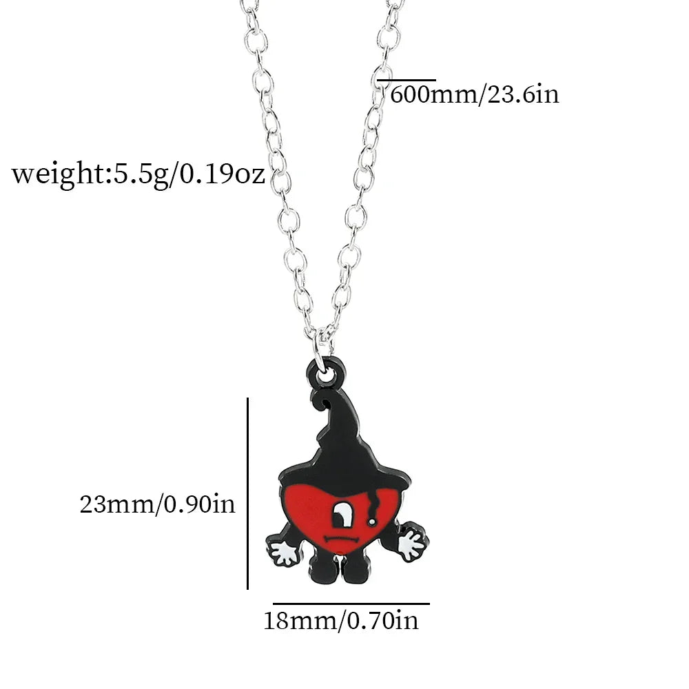 Rabbit Pendant Necklace Hip Hop Pop Singer Fans Gift Collar Jewelry Women Men Gift
