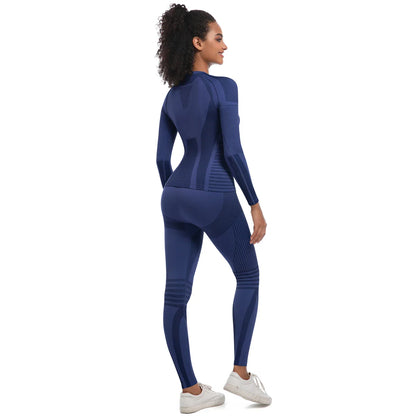 Women Skiwear Set Yoga Set Skiing Underwear Fitness Workout Thermal Gym Ski Snowboarding Running Yoga Exercise Suit Long Johns