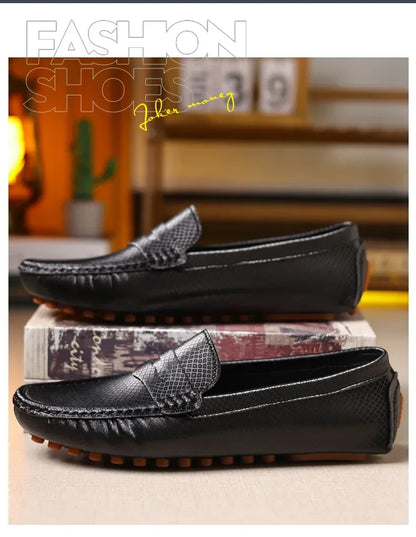 Mocassins Masculinos de Couro Azul de Luxo Moda Casual Confortável para Homens Designer Sapatos Slip-on Planos Masculinos zapatos hombre