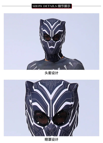 Anime Superhero Black Panther Men Adult Jumpsuits Panther Cosplay Halloween Costume Bodysuits Dress Up New