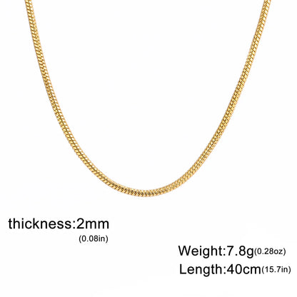Round Snake Chain Necklace for Women Men Stainless Steel Link Chain 0.9mm 1.2mm 2mm Chains Choker Fashion Jewelry Gifts