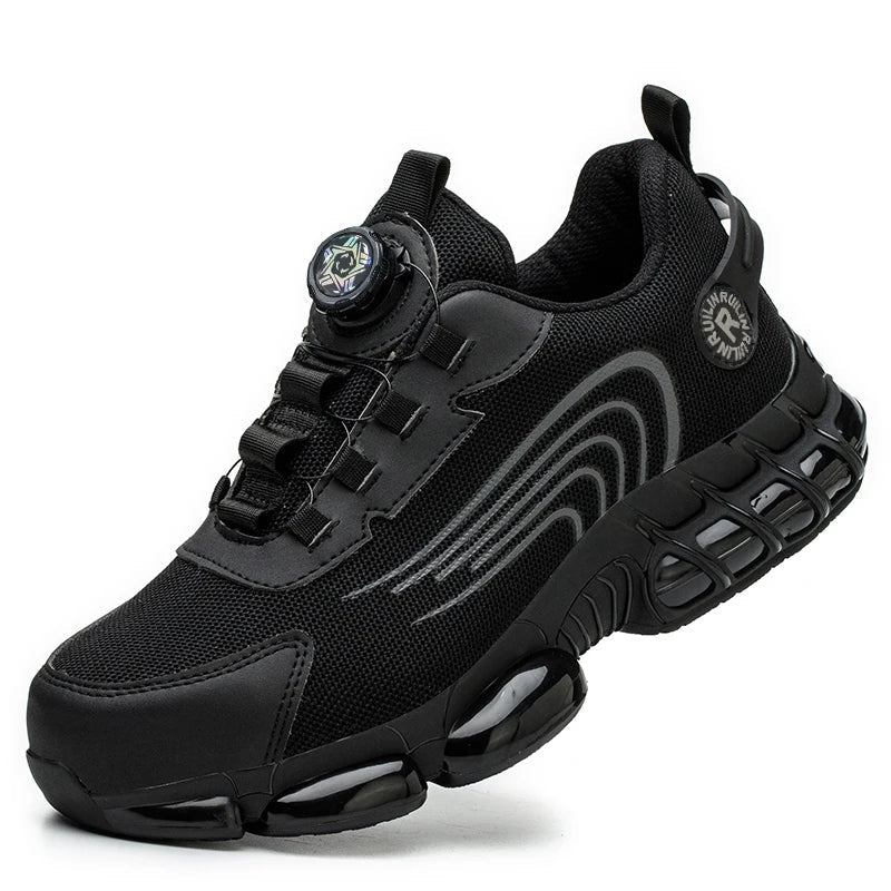 Rotating Button Work Safety Shoes for Men protection Safety Work Shoes Anti Puncture Work Sneakers Anti-smash Steel Toe Boots