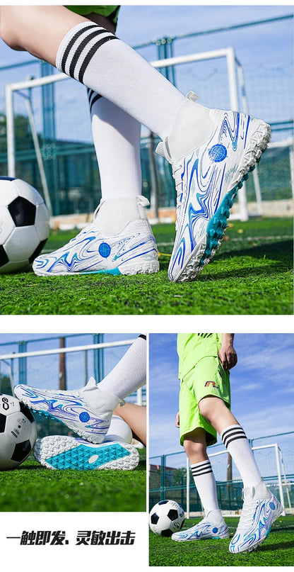 Men Professional Soccer Cleats Football Boots Studs Non Slip Breathable Training Boys Match Sneakers Comfortable for Grass Turf