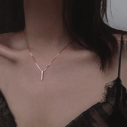 Heart Shape Pendant Necklaces Silver Color 5A Cubic Zirconia Minimalist Style Clavicle Chain Women And Girl Jewelry