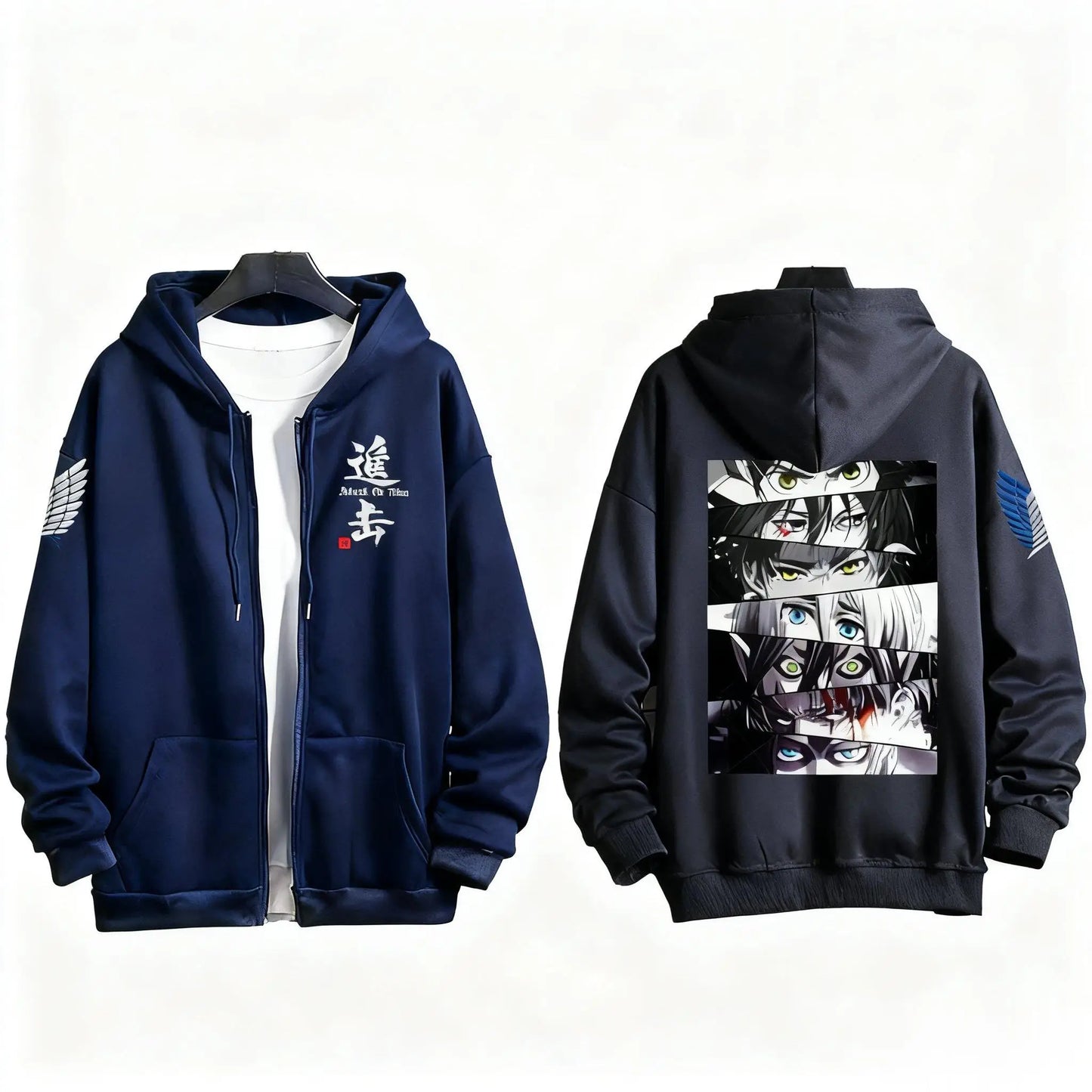 Japanese Anime Print Zip Up Hoodie Men Women Sweatshirt Streetwear Oversized Casual Long Sleeve Jacket Cosplay Spring Autumn New