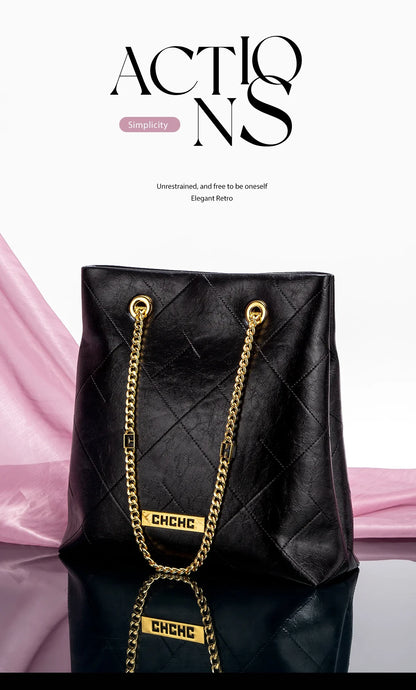 Women's Tote Bag 2025 New High Quality Chain Bag Women's Shoulder Bag Business Commuter