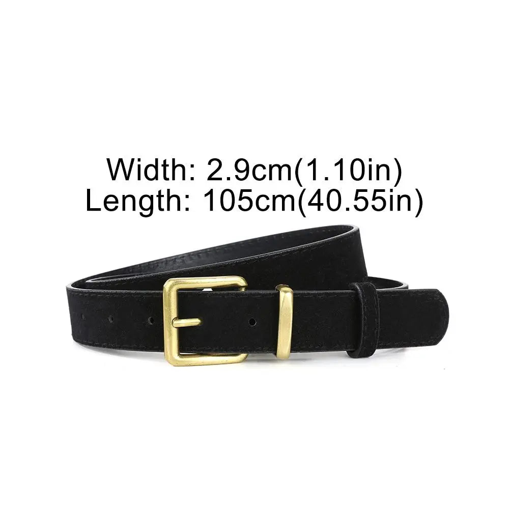 Women Suede Leather Belt Casual Versatile Business Waist Strap Belt Trendy Luxury Design Pin Buckle Waistbands