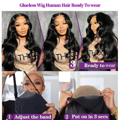 260% Density 13x6 Body Wave Lace Front Wigs Human Hair Pre Plucked 13x4 HD Transparent Lace Frontal Wigs Glueless Human Hair Wig