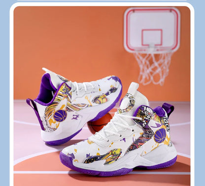 Children's basketball shoes non-slip breathable basketball training shoes with boys and girls basketball shoes sneakers 31-39