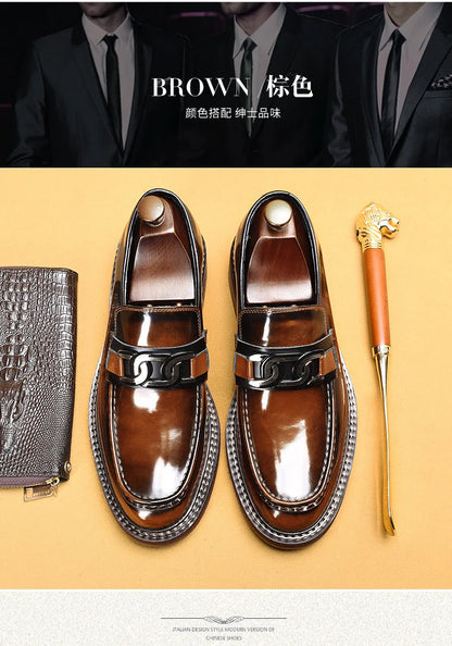 Luxury Slip on Dress Shoes Men Genuine Leather Italian Loafer Shoes for Men Black Brown Brand Formal Oxford Men Casual Shoes