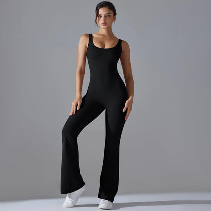 Sexy Back V Jumpsuit Gym Set Women Training Yoga Suit Sportswear Women Sports Jumpsuit Fitness Rompers Stretch Workout Bodysuits