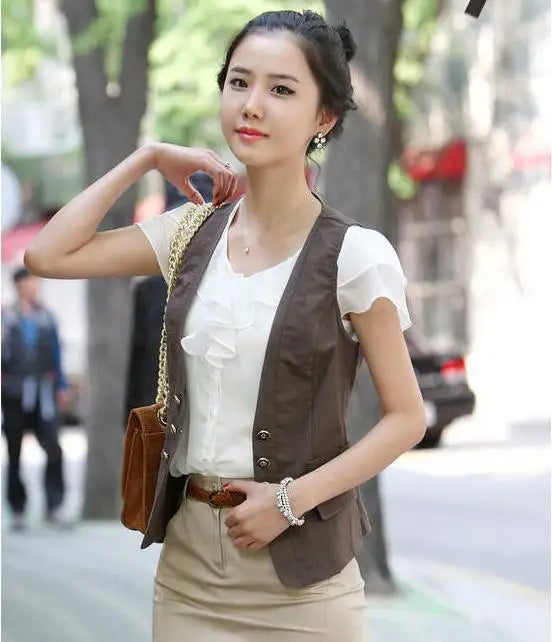 1pcs Woman Summer Korean Ruffled Shirt Lady Chiffon Lotus Leaf Sleeves Turndown Collar Slim Fit Shirt Female Business Attire Top