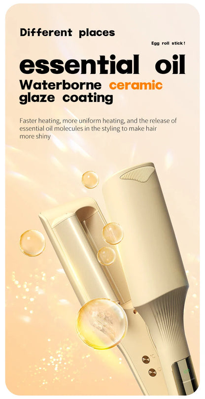 Hair Wavy Curling Iron 32mm Big Wave Deep Wavy Splint Egg Rolls Hair Curler Crimping Iron Styler Wand for All Hair Styling Tools