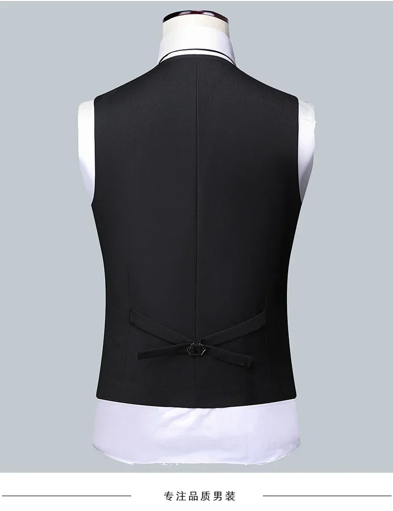 Suit  Outdoor Gentleman Solid-color Men's Fashionable Formal Business Wedding Hosting Banquets Casual and Fitted Gentle Suit