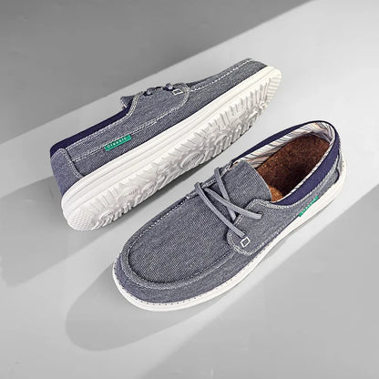 Men's Canvas Shoes Retro Loafers Lightweight Flats Leisure Footwear Male Summer Moccasin Men Casual Business Shoe